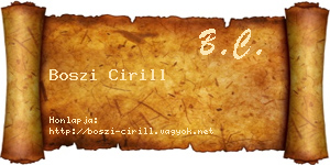 Boszi Cirill névjegykártya